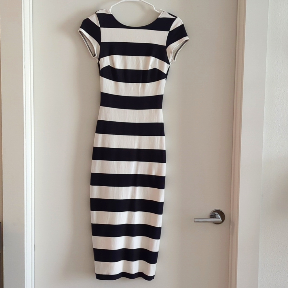 Zara Black and White striped dress